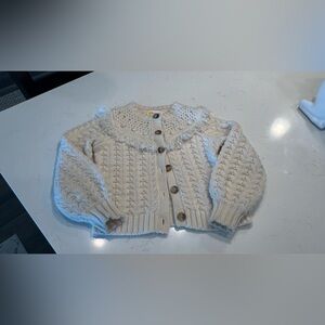 Boden kids Ivory Button-Up Knit Cardigan size 6/7years